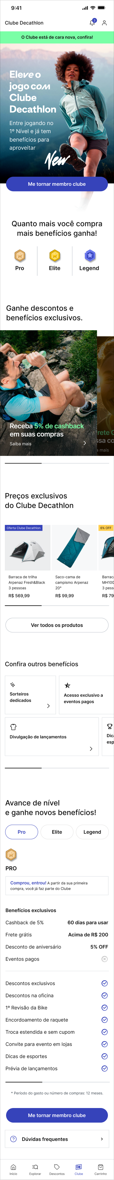 Tela do aplicativo Decathlon 3