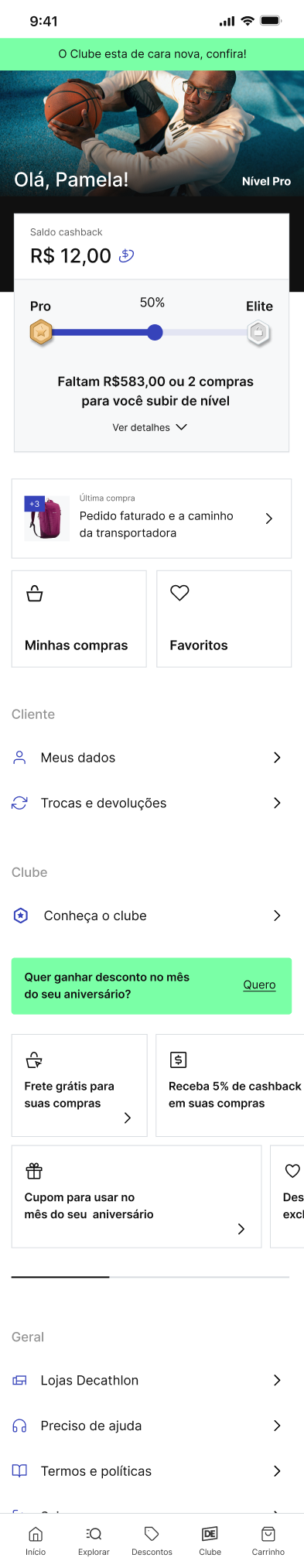 Tela do aplicativo Decathlon 4